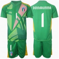 Italien Gianluigi Donnarumma #1 Målvakt Bortadräkt Barn EM 2024 Kortärmad (+ Korta byxor)
